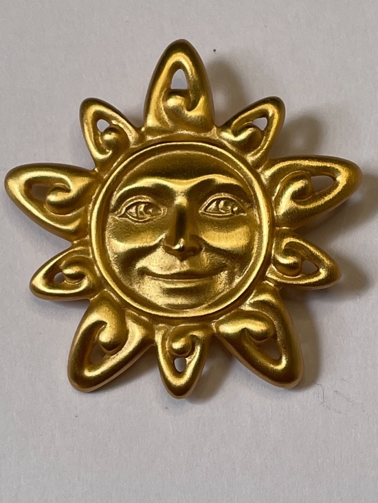 Anne Klein Jewelry - Vintage Anne Klein Gold Sun Face Brooch.